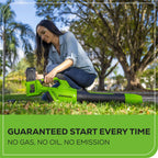 48V (24V x 2) 585 CFM Cordless Battery Leaf Blower w/ (2) 4.0 Ah USB Batteries & Dual Port Charger