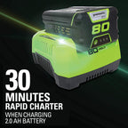 Pro 80V 21" Brushless Push Lawn Mower w/ (2) 2.0Ah Batteries & Rapid Charger