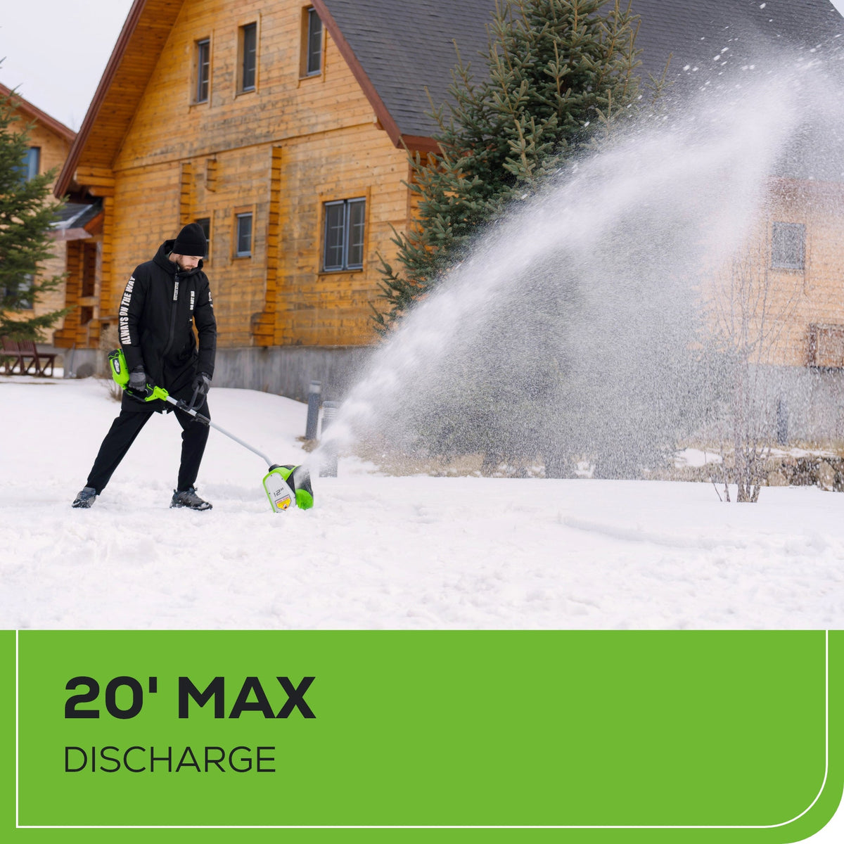 40V 12" Cordless Battery Snow Shovel: 4.0 Ah Battery and Charger