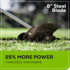 60V 8" Brushless Cordless Battery Edger: 2.0 Ah Battery and 3A Charger