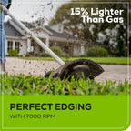 60V 8" Brushless Cordless Battery Edger: 2.0 Ah Battery and 3A Charger