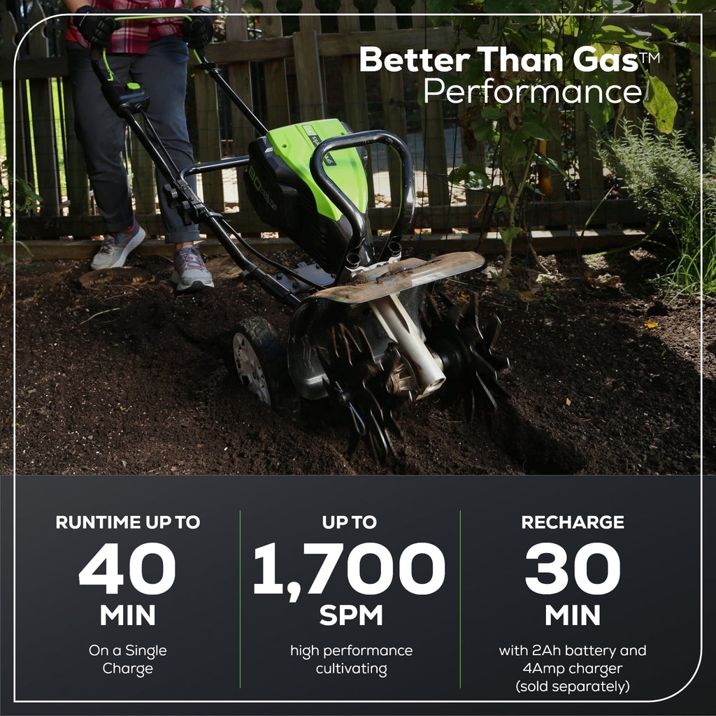80V 10" Cordless Battery Cultivator / Tiller (Tool Only)