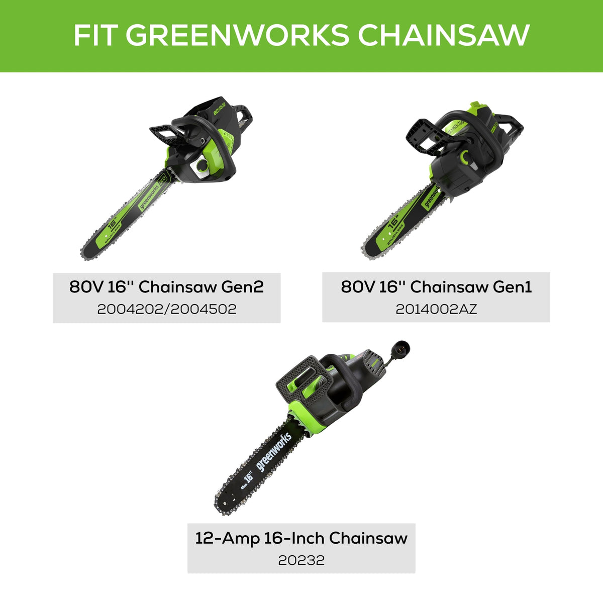 16" ReplacementChainsaw Chain, 3/8" Pitch, .050" Chain Gauge and 56DL