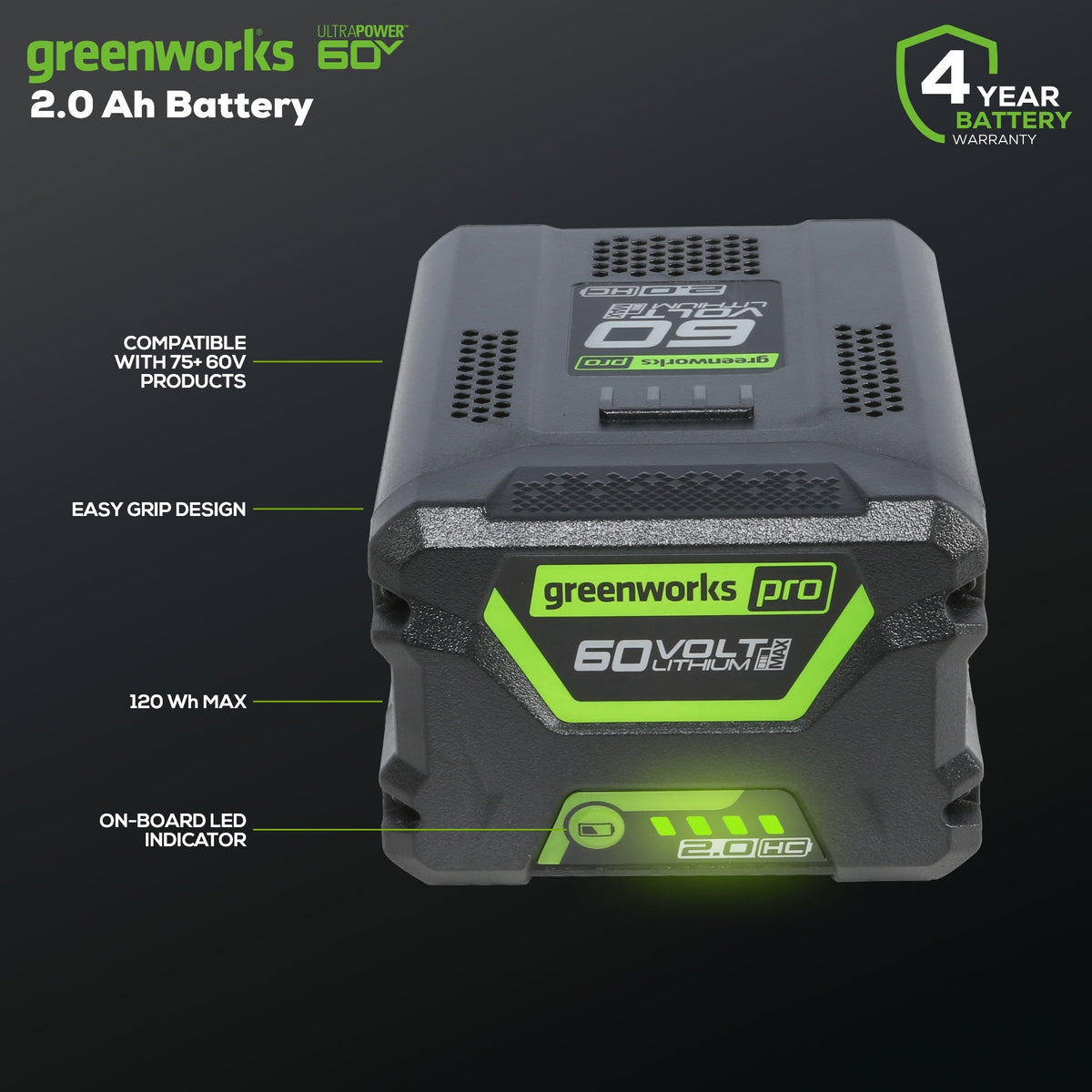 60V 2.0 Ah High Current (HC) Battery