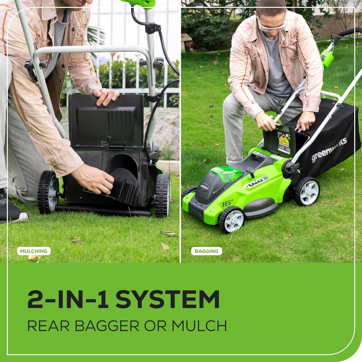40V 16" Cordless Battery Push Lawn Mower w/ 4.0Ah Battery & Charger, LM1604
