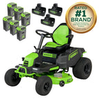 60V 42" Cordless Battery CrossoverT Riding Lawn Mower: (6) 8.0 Ah Batteries and (3) Dual-Port Turbo Chargers, CRT4261