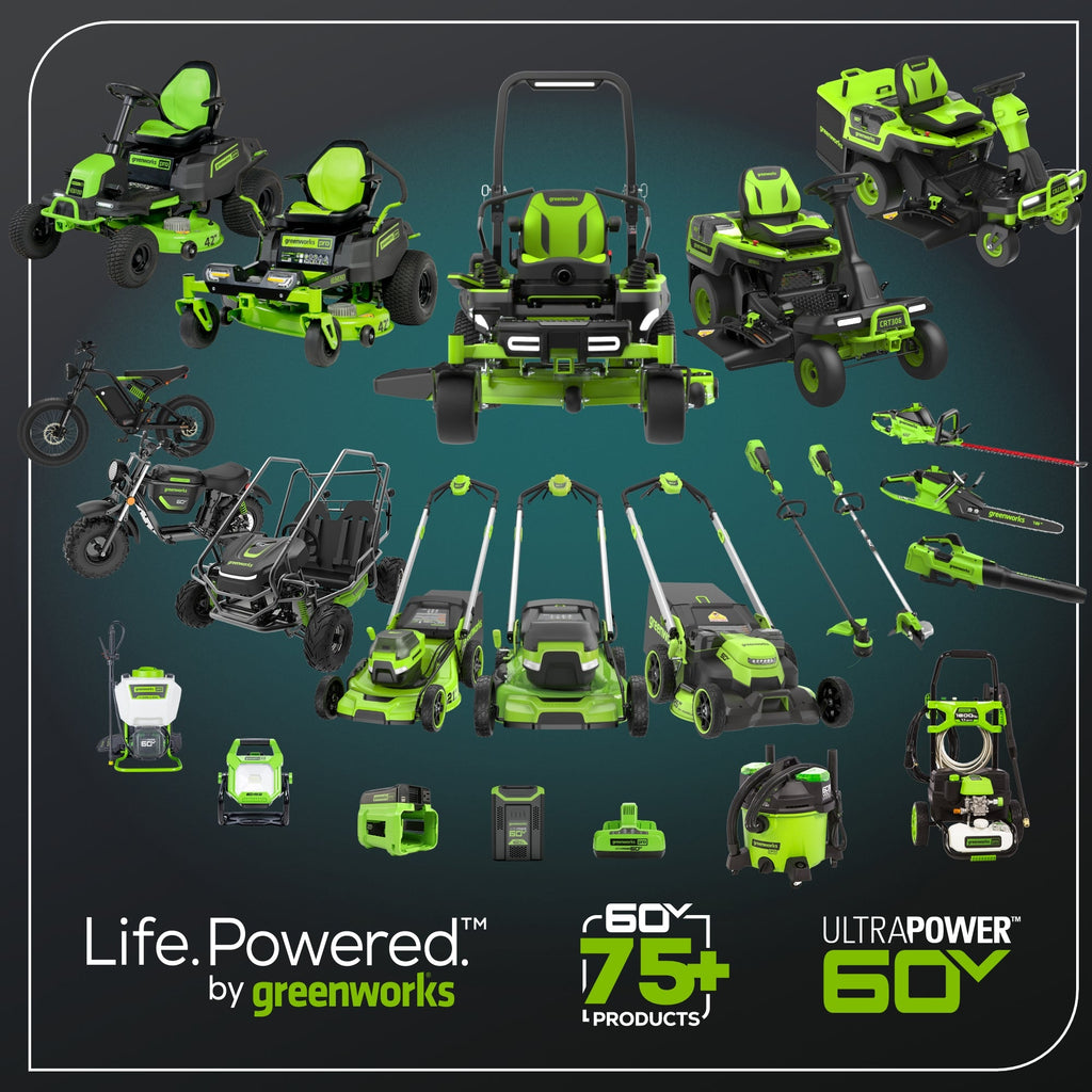 60V 42" Cordless Battery CrossoverT Riding Lawn Mower: (6) 8.0 Ah Batteries and (3) Dual-Port Turbo Chargers, CRT4261