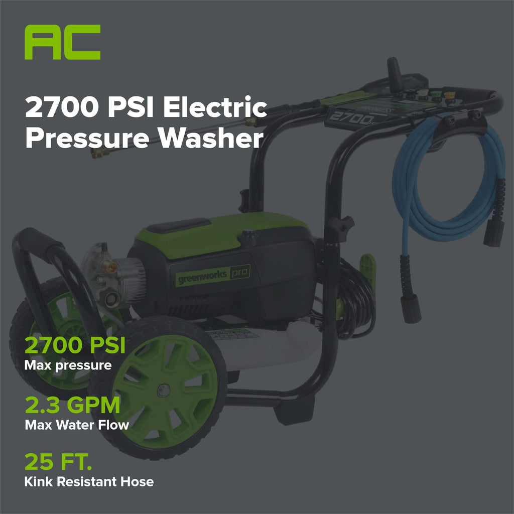 2700 PSI 2.3 GPM Cold Water Electric Pressure Washer