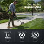 40V 8" Brushless Cordless Battery Edger: (1) 4.0 Ah Battery, (1) 2A Charger