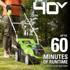 40V 14" Cordless Battery Push Lawn Mower: 4.0 Ah Battery and Charger, LM1404