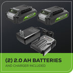 24V 1/4" 1950 in/lbs Brushless Impact Driver Kit (8-piece Bit Set and Tool Bag Included): (2) 2Ah Batteries and Charger