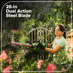 80V 26" Cordless Battery Hedge Trimmer (1.1" cut, 3200 SPM): 2.0 Ah Battery and Charger