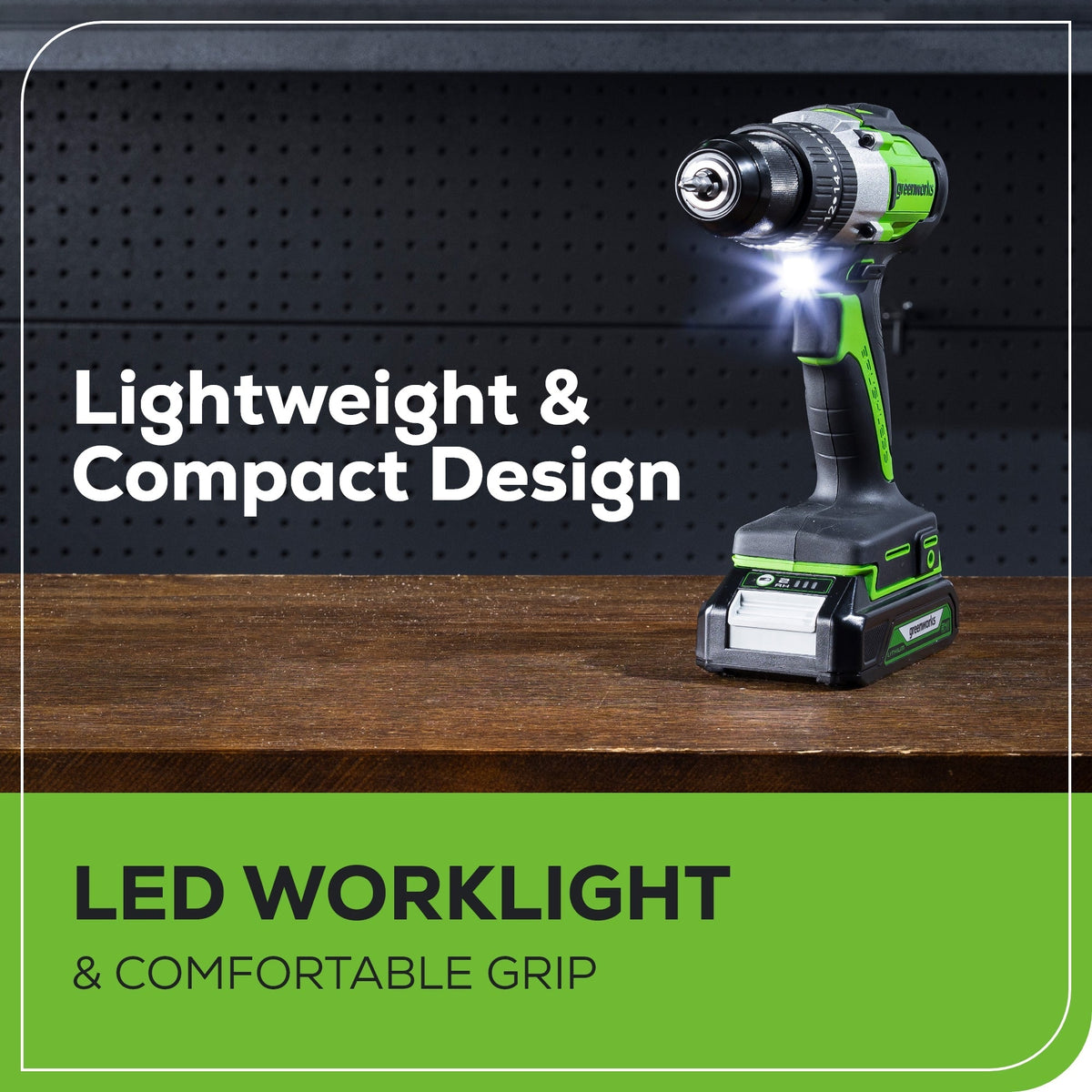 24V 1/2" 530 in/lbs Hammer Drill: 2.0 Ah Battery and Charger