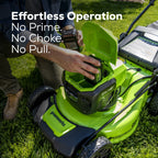 48V (24V x 2) 20" Cordless Battery Push Mower: (2) 4.0 Ah USB Batteries and Dual-Port Rapid Charger, LM2002
