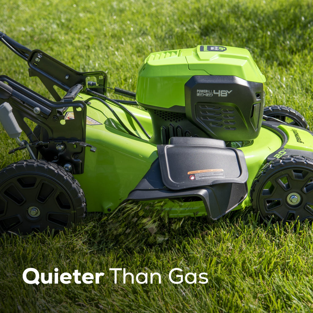 48V (24V x 2) 20" Cordless Battery Push Mower: (2) 4.0 Ah USB Batteries and Dual-Port Rapid Charger, LM2002