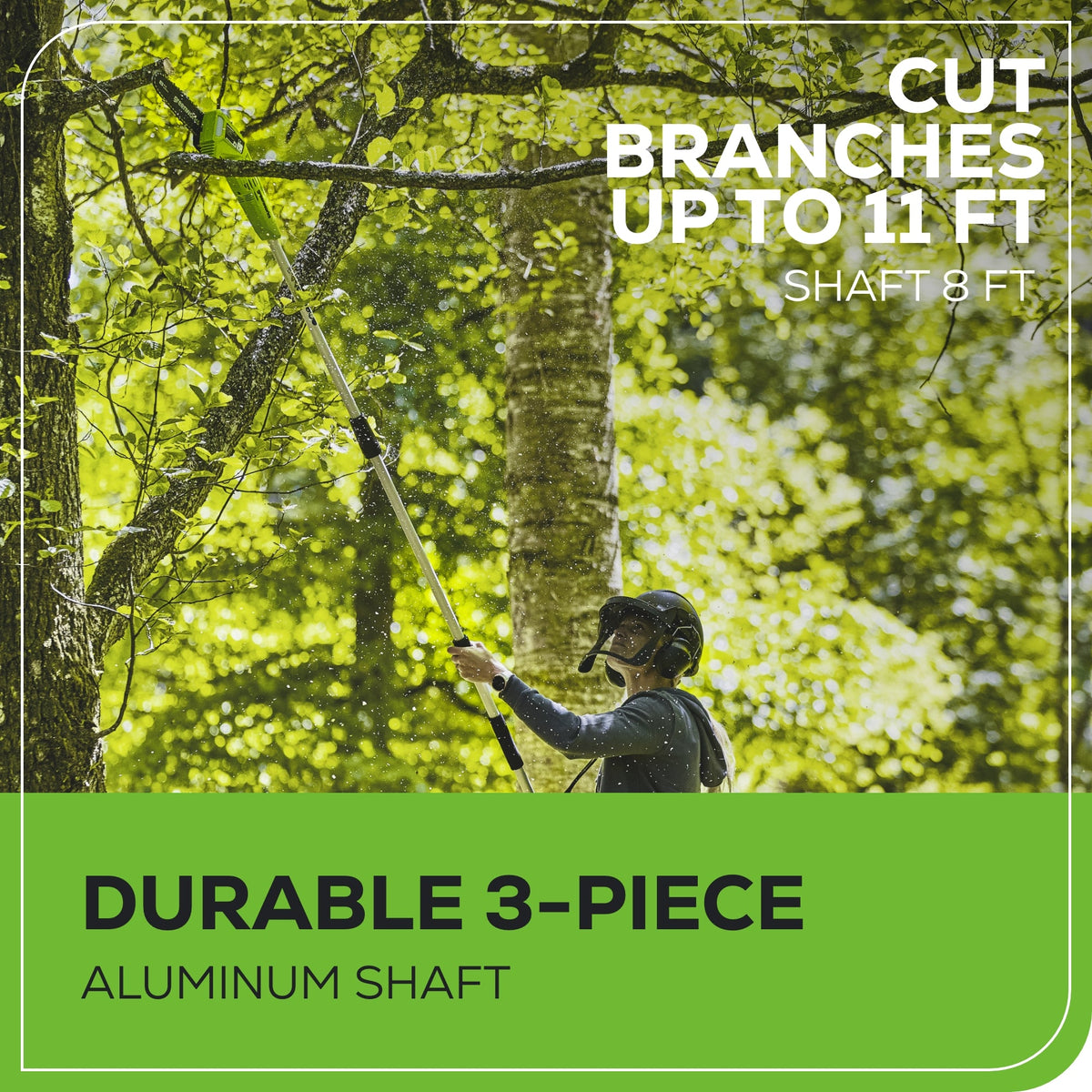 40V 8" Cordless Battery Pole Saw: 2.0 Ah Battery and Charger