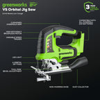 24V Cordless Battery Jig Saw: 4.0 Ah USB Battery and Charger
