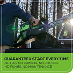 80V 18" Cordless Battery 2.5kW Chainsaw: 4.0Ah Battery & Rapid Charger
