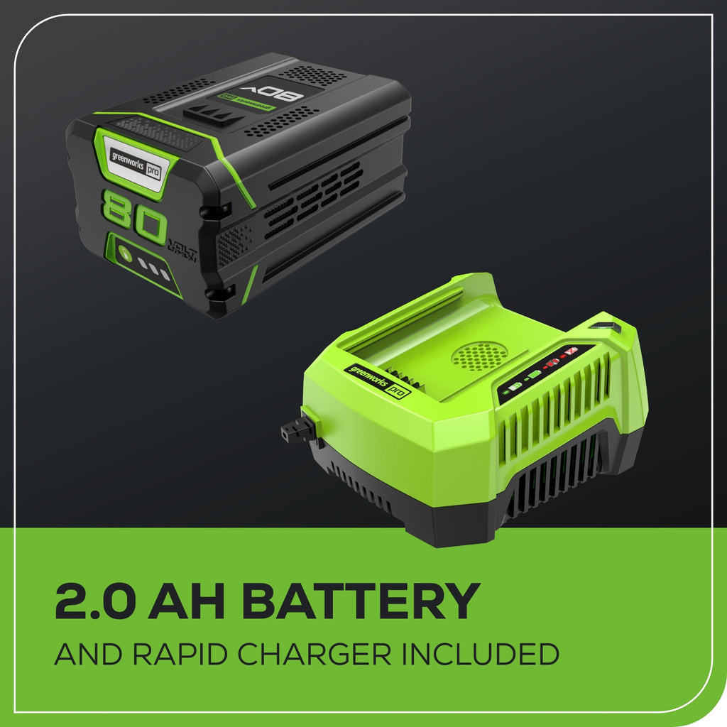 80V 20" Cordless Battery Pole Hedge and 10" Pole Saw Combo Kit: 2.0 Ah Battery and Rapid Charger
