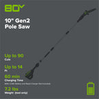 80V 10" Gen2 Cordless Battery Pole Saw (Tool Only)