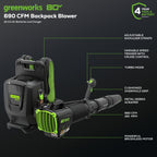 80V 690 CFM Cordless Battery Dual-Port Backpack Blower: (2) 4.0 Ah Batteries and Dual-Port Rapid Charger