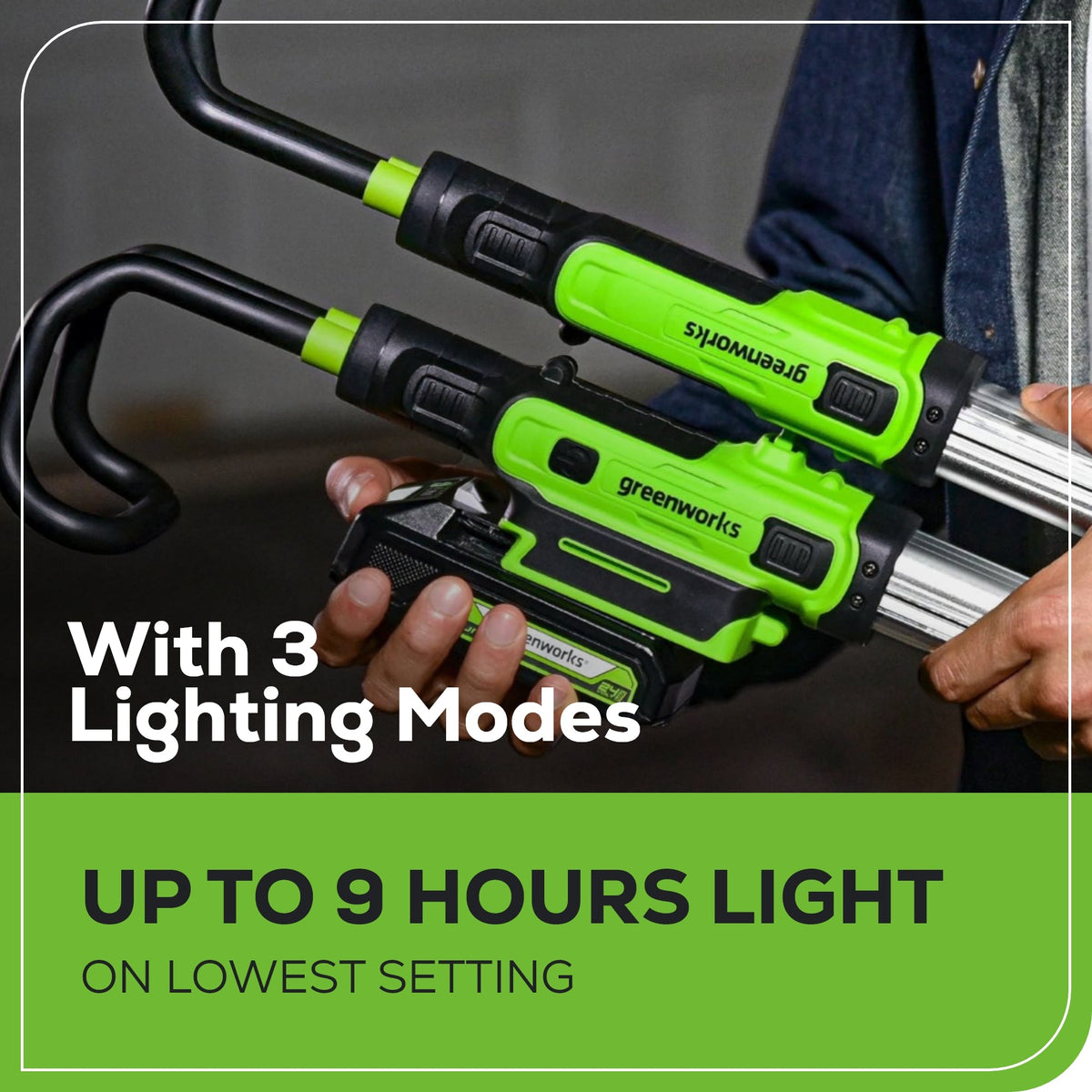 24V Cordless Battery Under Hood Work Light: 2.0 Ah Battery and Charger