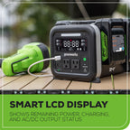 24V 500W Portable Power Station, (4)4.0 Ah Battery and Charger
