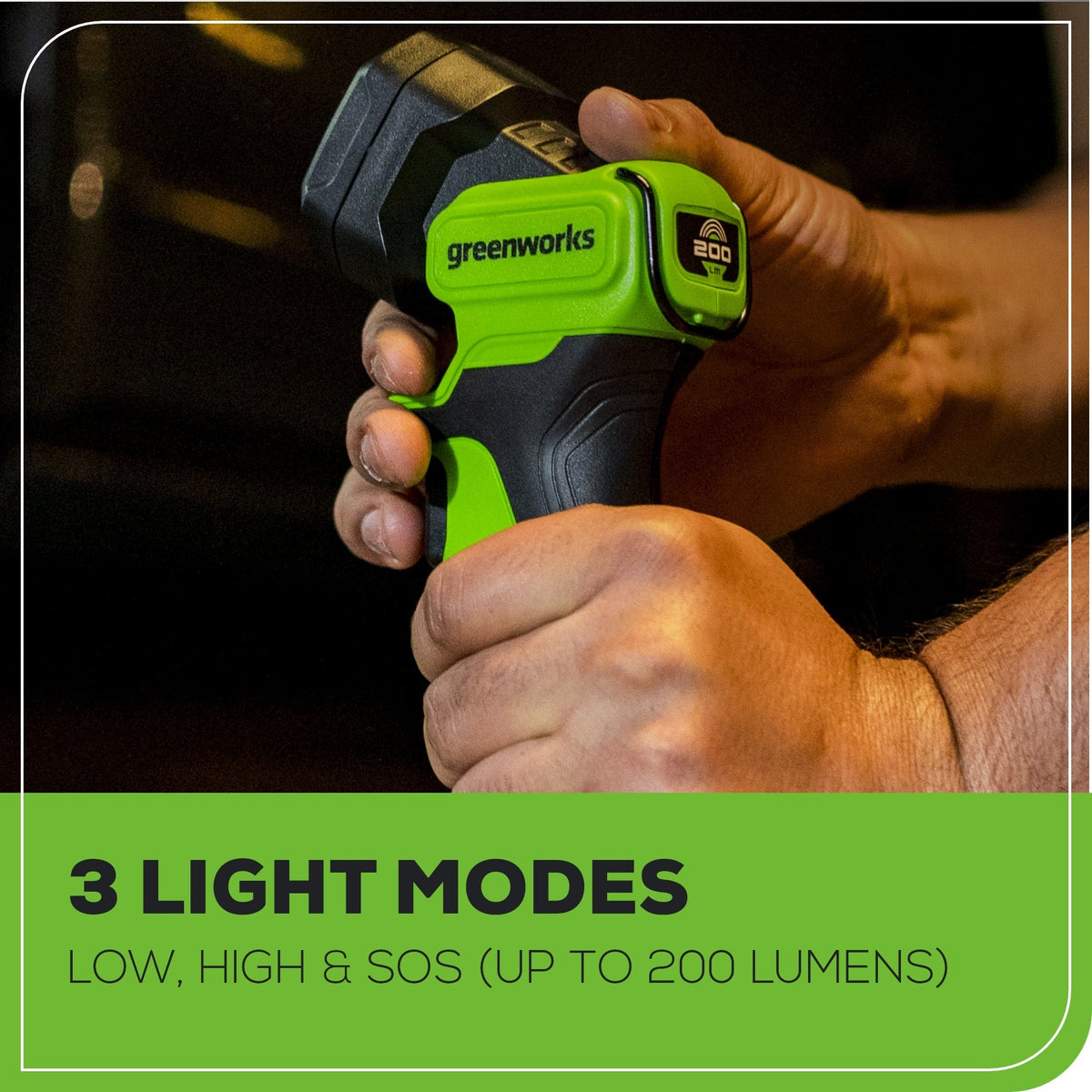 24V 200 Lumen Cordless Battery LED Flashlight: 2.0 Ah Battery and Charger