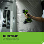 24V 200 Lumen Cordless Battery LED Flashlight: 2.0 Ah Battery and Charger