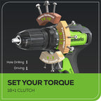 24V Cordless Battery Brushless 1/2" 310 in/lbs Drill / Driver: (1) 2.0 Ah Battery and Charger