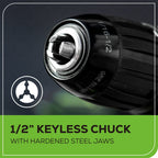 24V Cordless Battery Brushless 1/2" 310 in/lbs Drill / Driver: (1) 2.0 Ah Battery and Charger