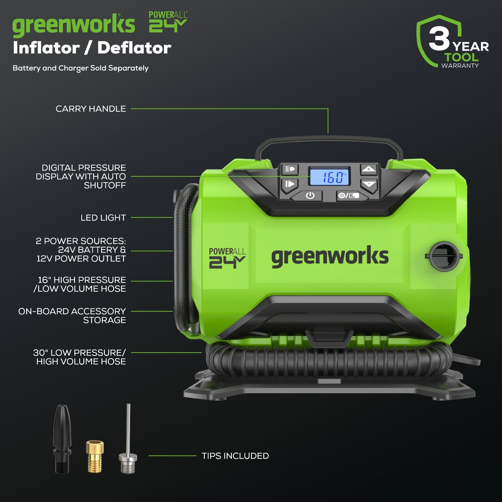 24V Cordless Battery Inflator (Tool Only)