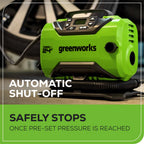 24V Cordless Battery Inflator, (1) 2Ah USB Battery and Charger