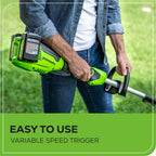 48V (24V x 2) 8" Brushless Cordless Edger: (2) 4.0 Ah USB Batteries and (1) 4A Dual-Port Charger