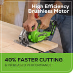 24V 6.5" Cordless Battery Brushless Circular Saw (Tool Only)