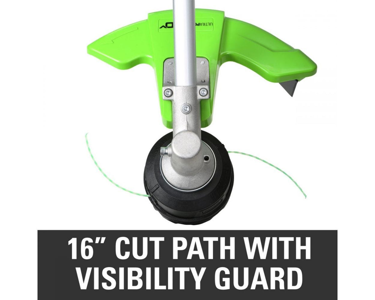 60V 16" Cordless Battery String Trimmer (Attachment Capable)and 10" Cultivator Attachment Combo Kit: 4.0 Ah Battery and Charger