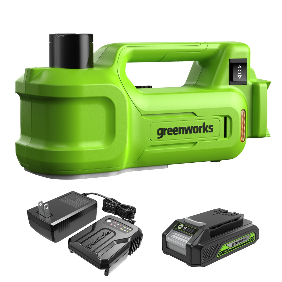 24V Cordless Battery Car Jack: 2.0 Ah Battery and Charger