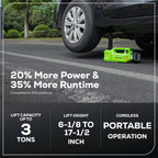 24V Cordless Battery Car Jack: 2.0 Ah Battery and Charger