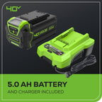40V 505 CFM Cordless Battery Leaf Blower/Vacuum: 5.0 Ah Battery and Charger