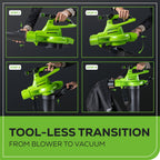 40V 505 CFM Cordless Battery BL Leaf Blower/Vacuum (Tool Only)