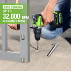 24V 1/2" 1240 in/lbs Hammer Drill: 4.0 Ah Battery and Charger