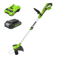 24V 12" Cordless Battery String Trimmer / Edger: (1) 2.0 Ah USB Battery, (1) 2A Charger