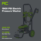 1900 PSI 1.2 GPM Cold Water Electric Pressure Washer