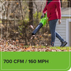 40V Gen 2.5 700 CFM Cordless Battery Brushless Leaf Blower, 8.0 Ah Battery and Charger