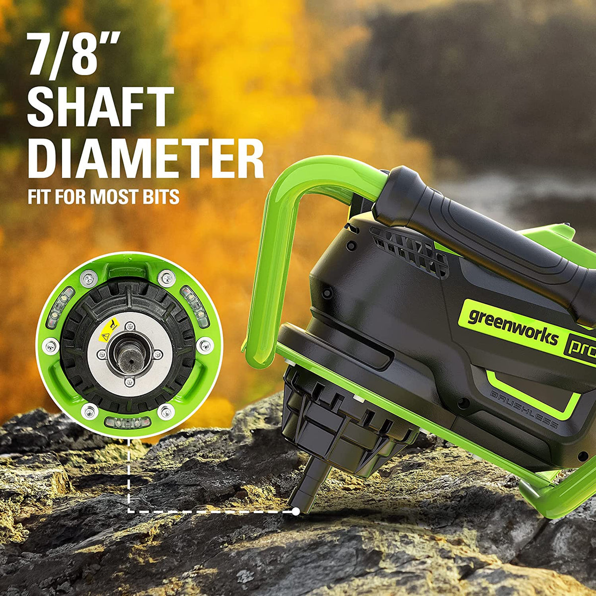 80V Cordless Battery Brushless Earth Auger / Post Hole Digger, 4Ah Battery and Charger